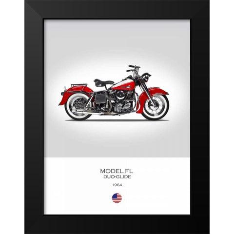 Harley Davidson Model FL Duo G Black Modern Wood Framed Art Print by Rogan, Mark