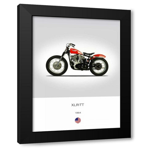 Harley Davidson XLR TT 1964 Black Modern Wood Framed Art Print by Rogan, Mark