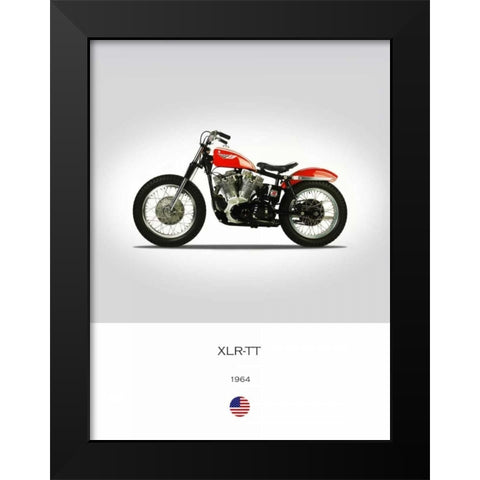 Harley Davidson XLR TT 1964 Black Modern Wood Framed Art Print by Rogan, Mark