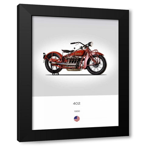 Indian 402 1930 Black Modern Wood Framed Art Print with Double Matting by Rogan, Mark