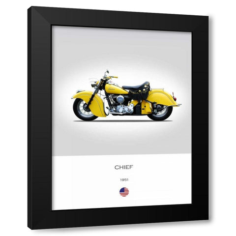 Indian Chief 1951 Black Modern Wood Framed Art Print by Rogan, Mark