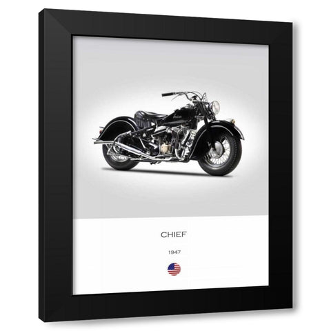 Indian Chief Type 347 1947 Black Modern Wood Framed Art Print with Double Matting by Rogan, Mark