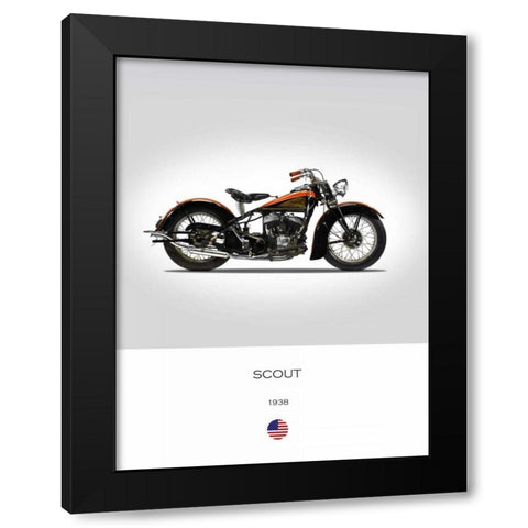 Indian Scout 1938 Black Modern Wood Framed Art Print with Double Matting by Rogan, Mark