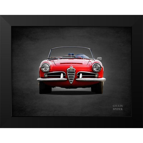 Alfa Giulia 1600 Spider 1964 Black Modern Wood Framed Art Print by Rogan, Mark