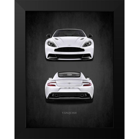 Aston Martin Vanquish Black Modern Wood Framed Art Print by Rogan, Mark