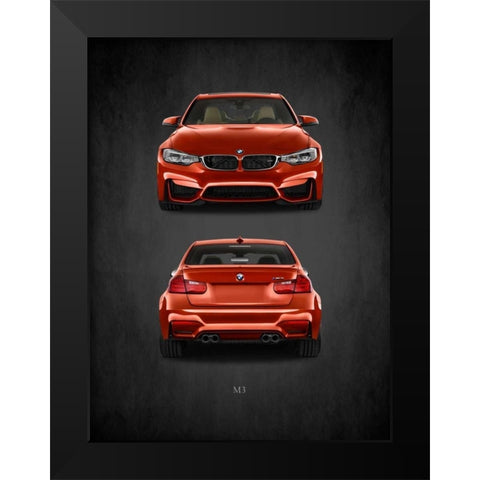 BMW M3 Black Modern Wood Framed Art Print by Rogan, Mark
