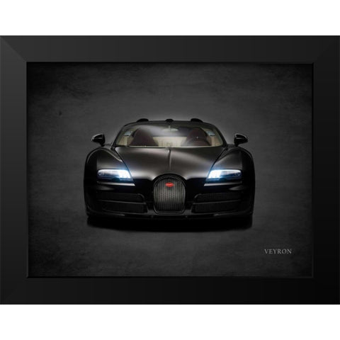 Bugatti Veyron Black Modern Wood Framed Art Print by Rogan, Mark