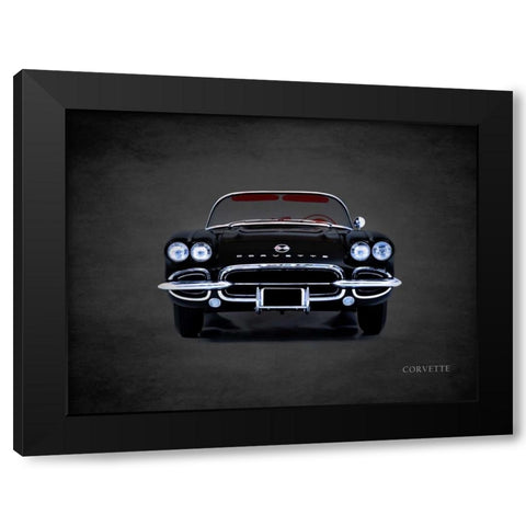 Chevrolet Corvette 1962 Black Modern Wood Framed Art Print by Rogan, Mark