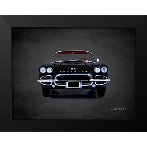 Chevrolet Corvette 1962 Black Modern Wood Framed Art Print by Rogan, Mark