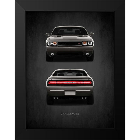 Dodge Challenger RT Black Modern Wood Framed Art Print by Rogan, Mark