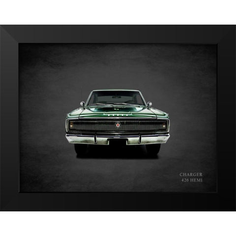 Dodge Charger 426Hemi 1967 Black Modern Wood Framed Art Print by Rogan, Mark