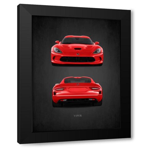 Dodge Viper Black Modern Wood Framed Art Print with Double Matting by Rogan, Mark