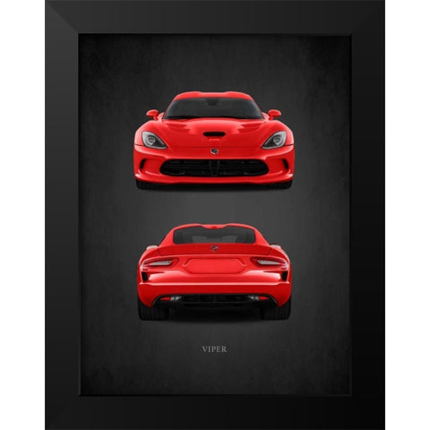 Dodge Viper Black Modern Wood Framed Art Print by Rogan, Mark