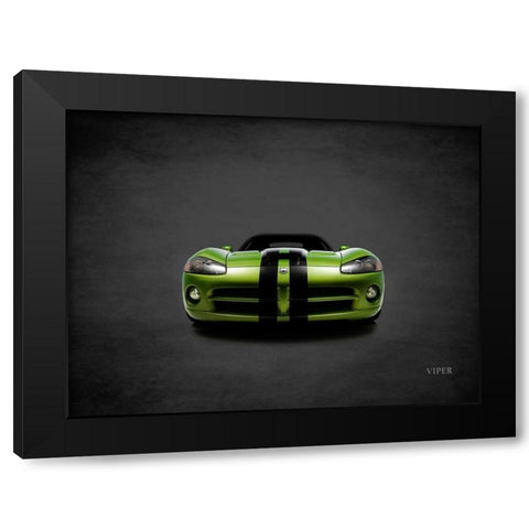 Dodge Viper Green Black Modern Wood Framed Art Print by Rogan, Mark