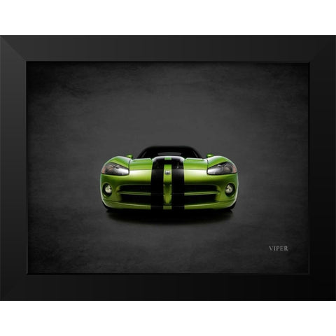 Dodge Viper Green Black Modern Wood Framed Art Print by Rogan, Mark