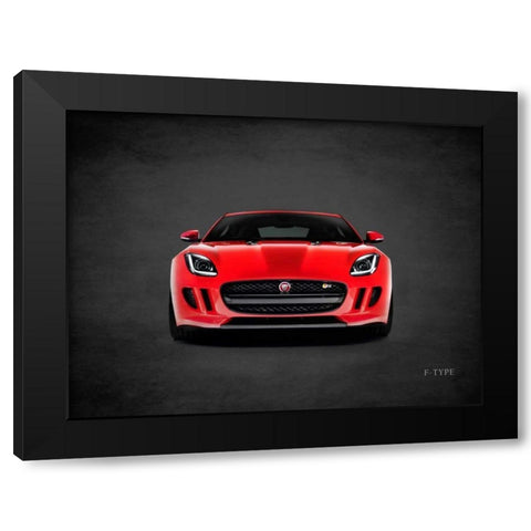 Jaguar F-Type Front Black Modern Wood Framed Art Print by Rogan, Mark