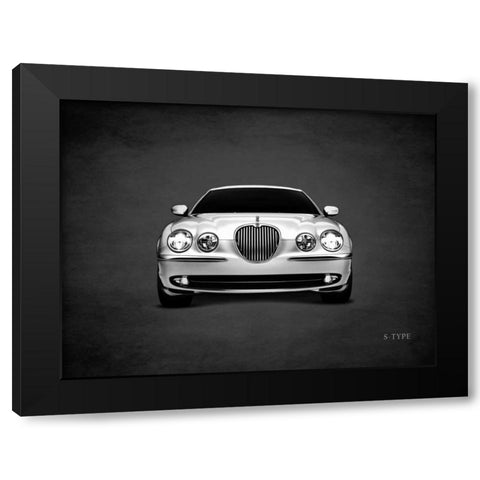 Jaguar S-Type Black Modern Wood Framed Art Print by Rogan, Mark