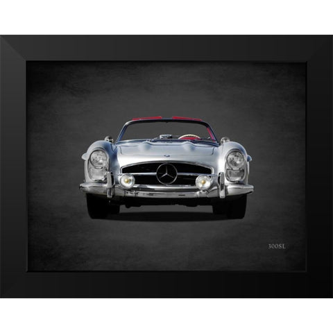 Mercedes Benz 300SL 1958 Black Modern Wood Framed Art Print by Rogan, Mark