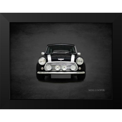 Mini Cooper 2001 Black Modern Wood Framed Art Print by Rogan, Mark