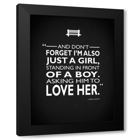 Notting Hill - Just A Girl Black Modern Wood Framed Art Print with Double Matting by Rogan, Mark