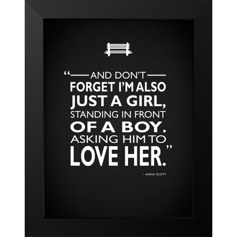 Notting Hill - Just A Girl Black Modern Wood Framed Art Print by Rogan, Mark