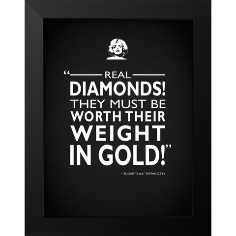 SomeLike It Hot Real Diamonds Black Modern Wood Framed Art Print by Rogan, Mark