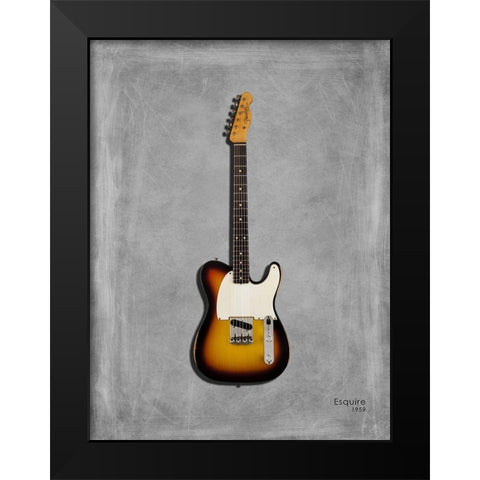 Fender Equire 59 Black Modern Wood Framed Art Print by Rogan, Mark