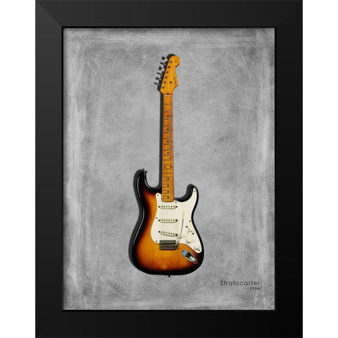 Fender Stratocaster 54 Black Modern Wood Framed Art Print by Rogan, Mark
