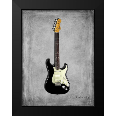 Fender Stratocaster 59 Black Modern Wood Framed Art Print by Rogan, Mark