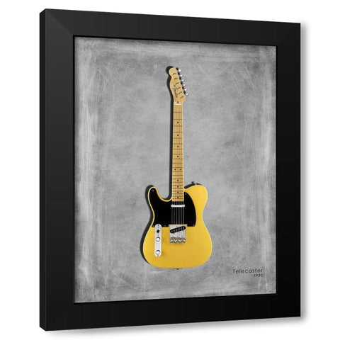 Fender Telecaster 52 Black Modern Wood Framed Art Print with Double Matting by Rogan, Mark