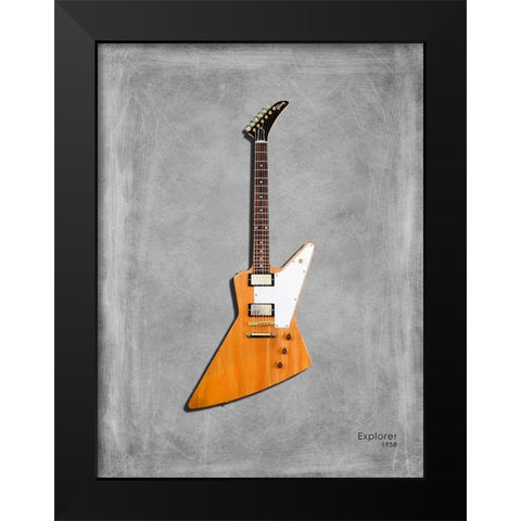 Gibson Explorer 58 Black Modern Wood Framed Art Print by Rogan, Mark