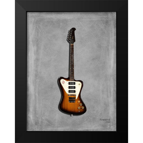 Gibson Firebird 65 Black Modern Wood Framed Art Print by Rogan, Mark