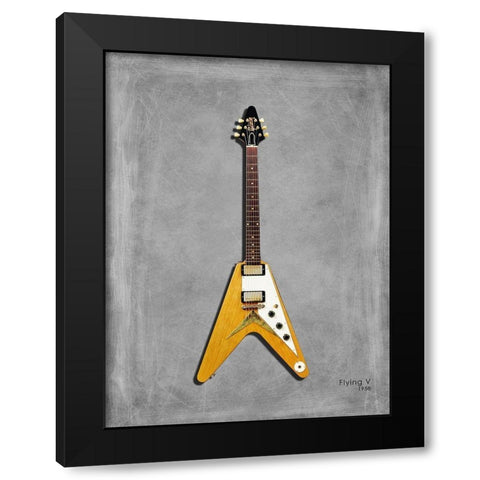 Gibson FlyingV 58 Black Modern Wood Framed Art Print by Rogan, Mark