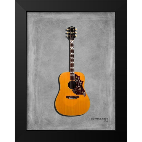 Gibson Hummingbird 1968 Black Modern Wood Framed Art Print by Rogan, Mark