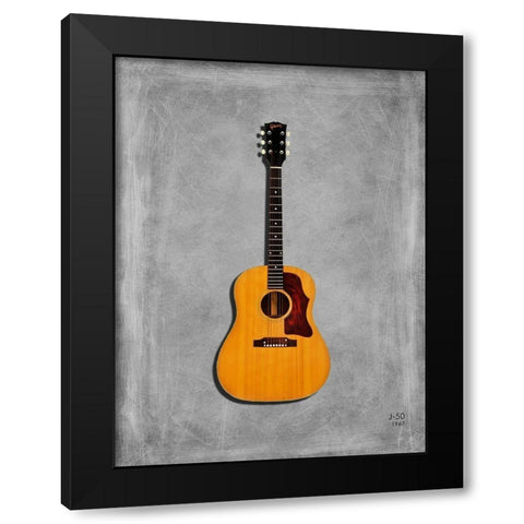 Gibson J50 1967 Black Modern Wood Framed Art Print by Rogan, Mark