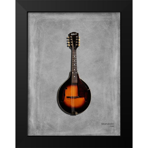 Gibson Mandolin 1943 Black Modern Wood Framed Art Print by Rogan, Mark