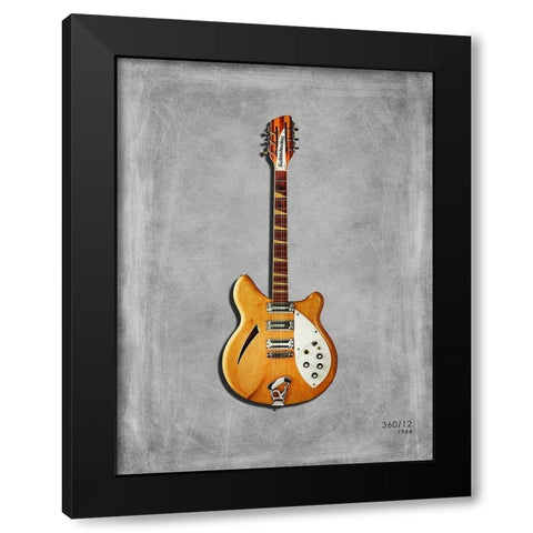 Rickenbacker 360 12 Black Modern Wood Framed Art Print with Double Matting by Rogan, Mark