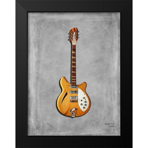 Rickenbacker 360 12 Black Modern Wood Framed Art Print by Rogan, Mark
