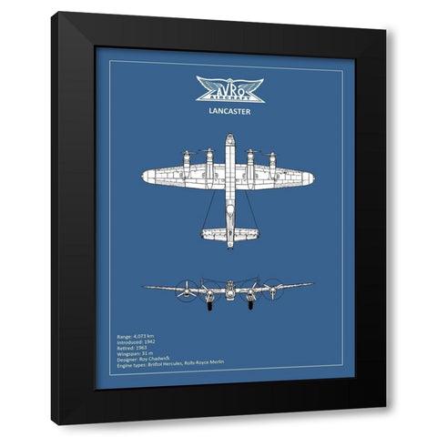 BP Avro Lancaster  Black Modern Wood Framed Art Print with Double Matting by Rogan, Mark