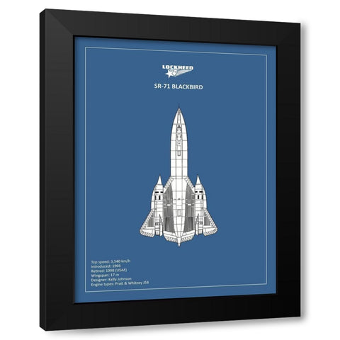 BP LOCKHEED SR-71  Black Modern Wood Framed Art Print by Rogan, Mark