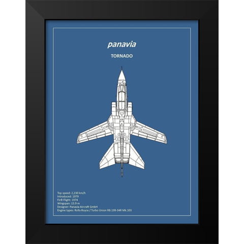 BP Panavia Tornado  Black Modern Wood Framed Art Print by Rogan, Mark
