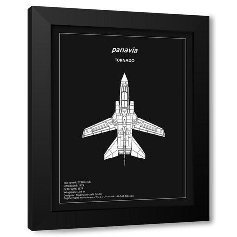 BP Panavia Tornado Black  Black Modern Wood Framed Art Print with Double Matting by Rogan, Mark