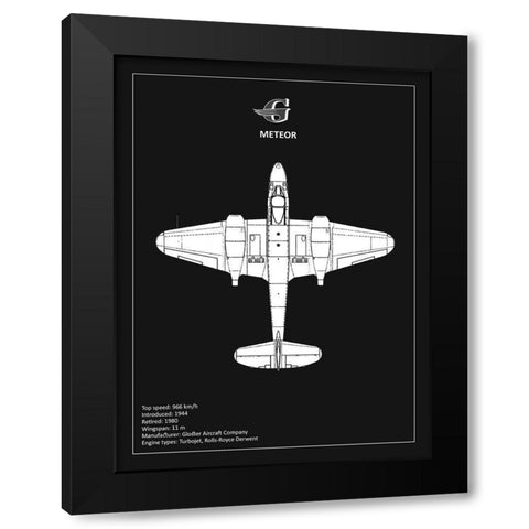 Gloster Meteor Black  Black Modern Wood Framed Art Print with Double Matting by Rogan, Mark