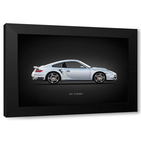 Porsche 911 Turbo 997 2007 Black Modern Wood Framed Art Print with Double Matting by Rogan, Mark