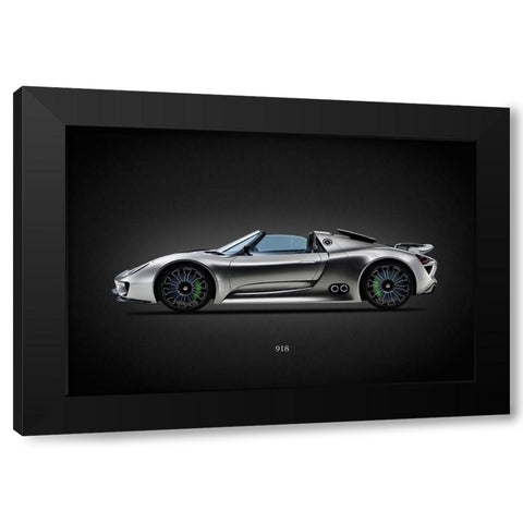Porsche 918 Black Modern Wood Framed Art Print with Double Matting by Rogan, Mark