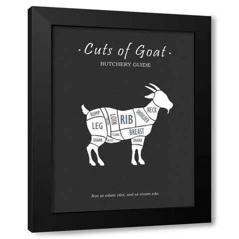 Butchery Goat Black Modern Wood Framed Art Print with Double Matting by Rogan, Mark