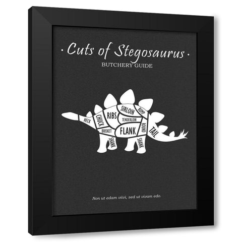 Butchery Stegasaurus Black Modern Wood Framed Art Print with Double Matting by Rogan, Mark