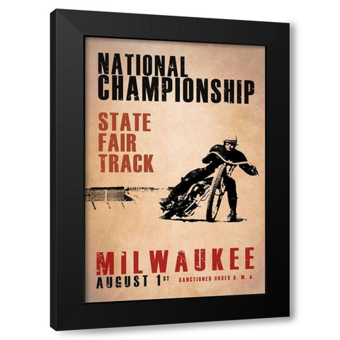 NationalChamps Milwaukee Black Modern Wood Framed Art Print with Double Matting by Rogan, Mark