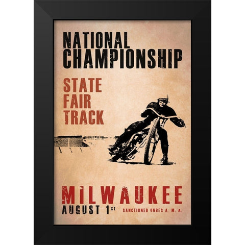 NationalChamps Milwaukee Black Modern Wood Framed Art Print by Rogan, Mark