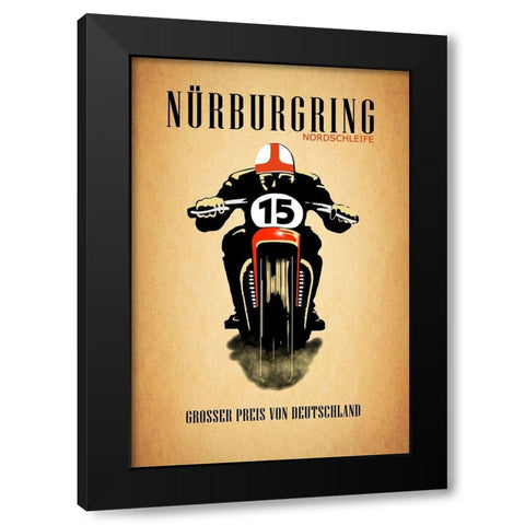 Nurburgring Nordschleife Black Modern Wood Framed Art Print with Double Matting by Rogan, Mark